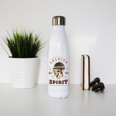 Skull soldier water bottle stainless steel reusable - Graphic Gear