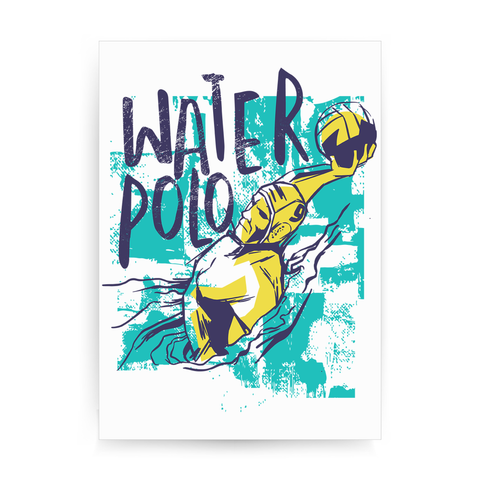 Grunge waterpolo player print poster wall art decor - Graphic Gear