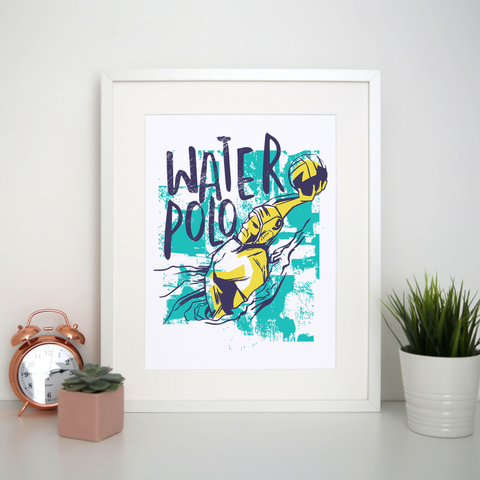 Grunge waterpolo player print poster wall art decor - Graphic Gear