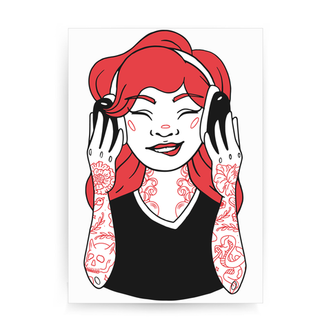 Tattooed girl print poster wall art decor - Graphic Gear