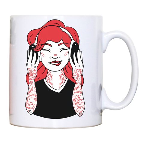 Tattooed girl mug coffee tea cup - Graphic Gear