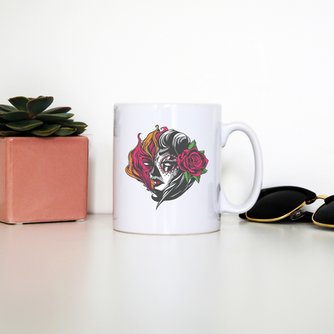 Mexican fire girl mug coffee tea cup - Graphic Gear