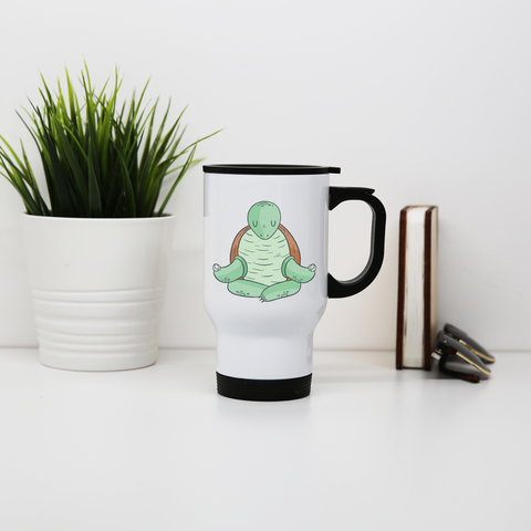 Yoga turtle funny stainless steel travel mug eco cup - Graphic Gear