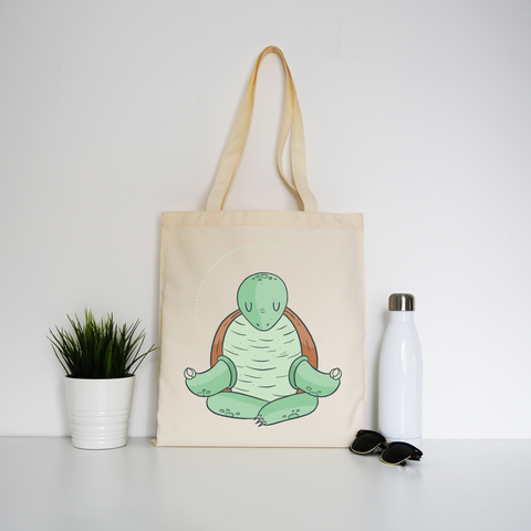 Yoga turtle funny tote bag canvas shopping - Graphic Gear