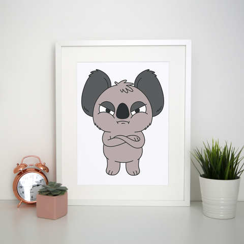 Angry koala print poster wall art decor - Graphic Gear
