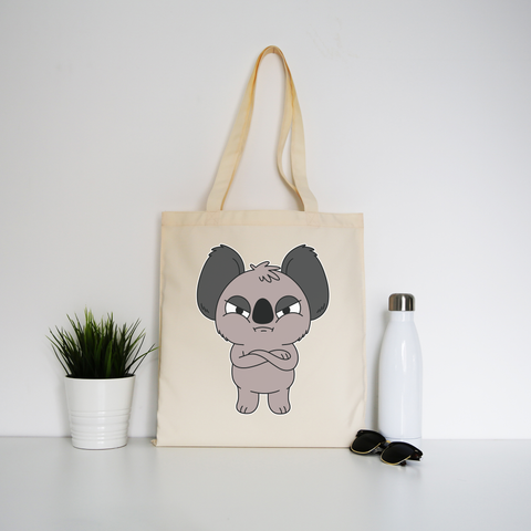 Angry koala tote bag canvas shopping - Graphic Gear