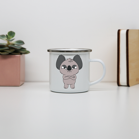 Angry koala enamel camping mug outdoor cup colors - Graphic Gear