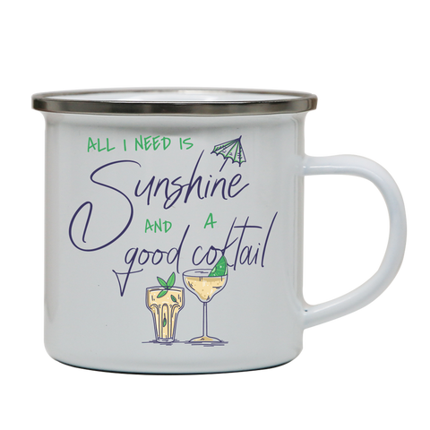 A good cocktail funny drinking enamel camping mug outdoor cup colors - Graphic Gear