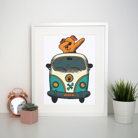 Dabbing dog van print poster wall art decor - Graphic Gear