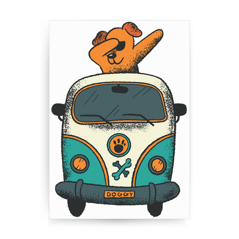 Dabbing dog van print poster wall art decor - Graphic Gear
