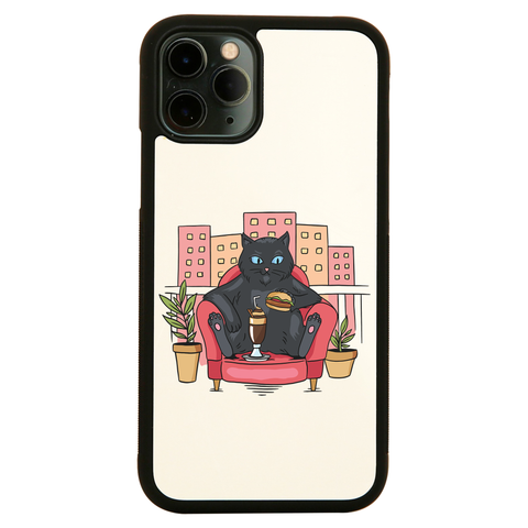 Cat on balcony eating and drinking iPhone case cover 11 11Pro Max XS XR X - Graphic Gear