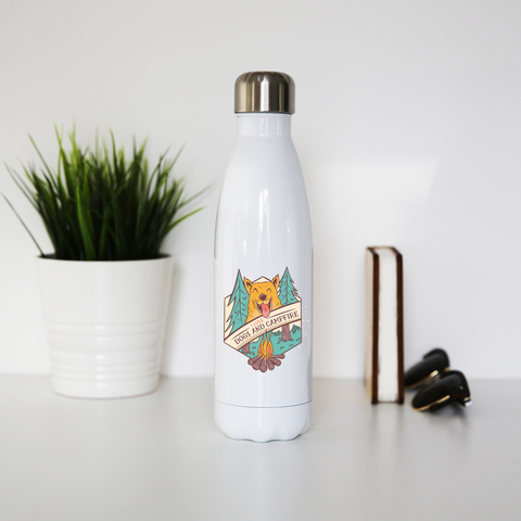 Dogs and campfire water bottle stainless steel reusable - Graphic Gear