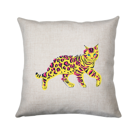 Colorful bengal cat cushion cover pillowcase linen home decor - Graphic Gear
