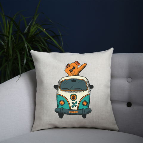 Dabbing dog van cushion cover pillowcase linen home decor - Graphic Gear