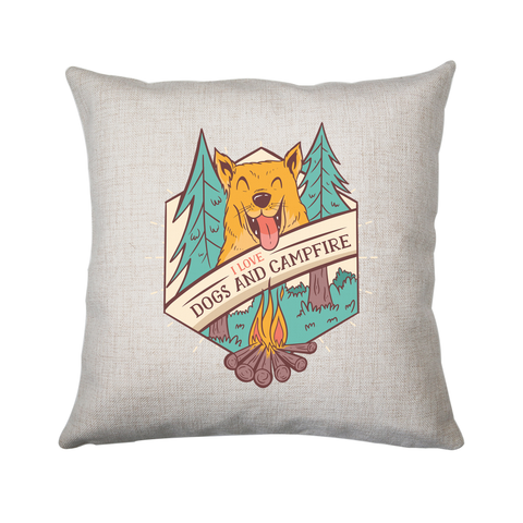 Dogs and campfire cushion cover pillowcase linen home decor - Graphic Gear