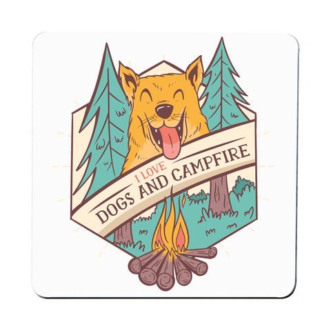 Dogs and campfire coaster drink mat - Graphic Gear