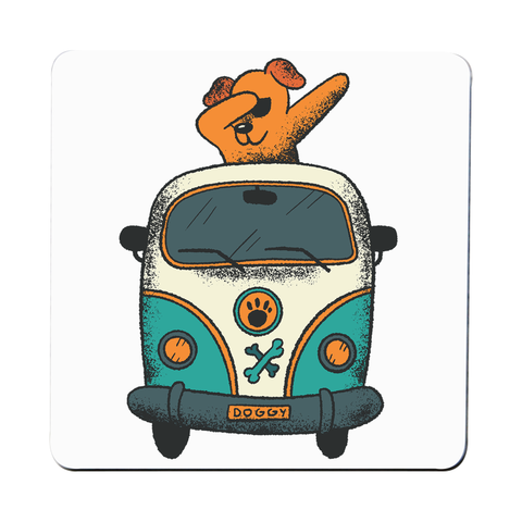 Dabbing dog van coaster drink mat - Graphic Gear