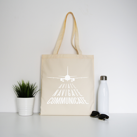 Aviation quote tote bag canvas shopping - Graphic Gear