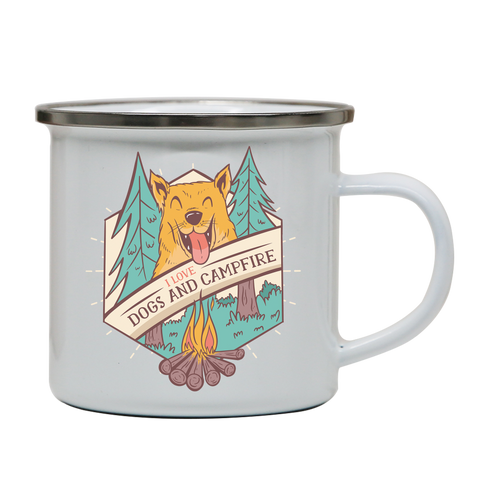Dogs and campfire enamel camping mug outdoor cup colors - Graphic Gear