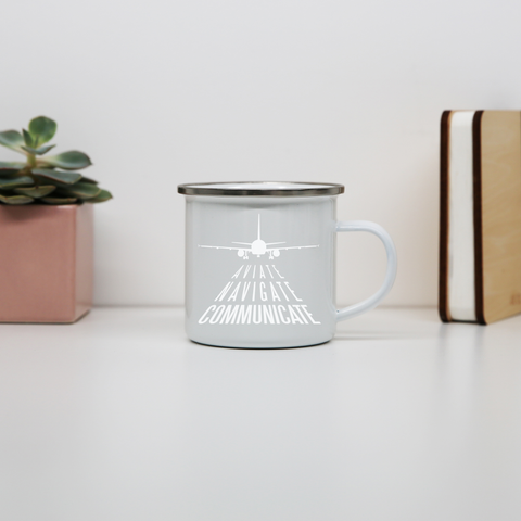 Aviation quote enamel camping mug outdoor cup colors - Graphic Gear