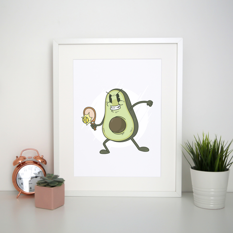 Avocado tennis print poster wall art decor - Graphic Gear
