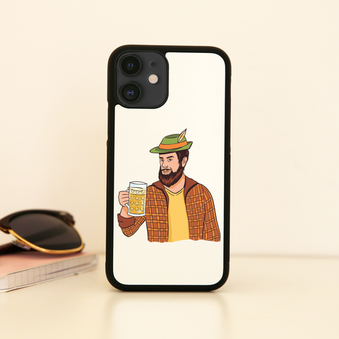 Hipster man with beer iPhone case cover 11 11Pro Max XS XR X - Graphic Gear
