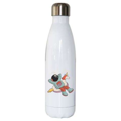 Chilling austronaut unicorn water bottle stainless steel reusable - Graphic Gear