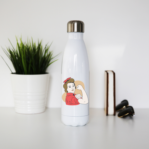 Rosie the riveter water bottle stainless steel reusable - Graphic Gear