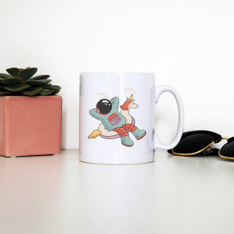 Chilling austronaut unicorn mug coffee tea cup - Graphic Gear