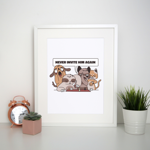 Animals playing with sloth funny print poster wall art decor - Graphic Gear
