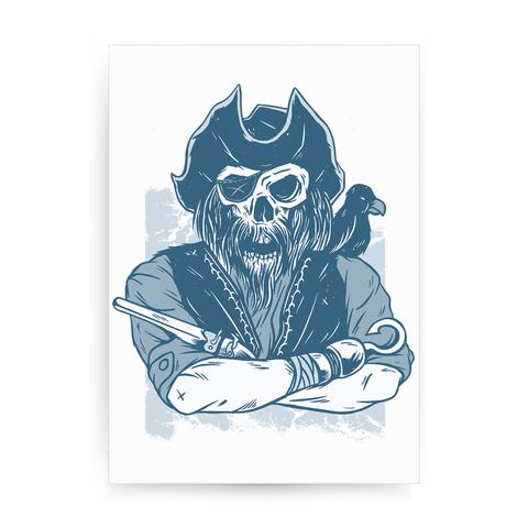 Skeleton pirate print poster wall art decor - Graphic Gear