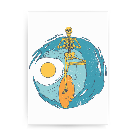 Surfer skeleton print poster wall art decor - Graphic Gear