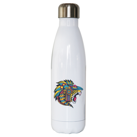 Huichol jaguar water bottle stainless steel reusable - Graphic Gear