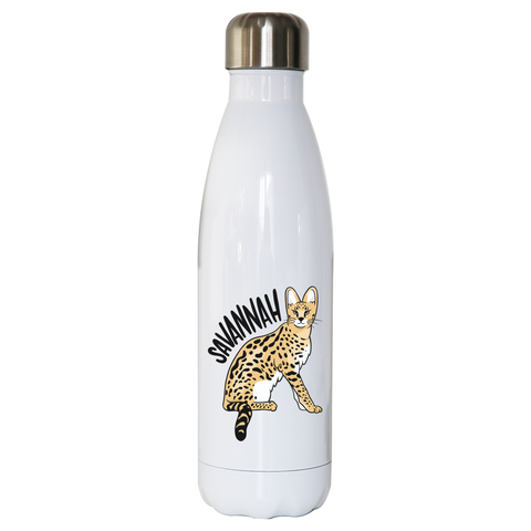 Savannah Cat water bottle stainless steel reusable - Graphic Gear
