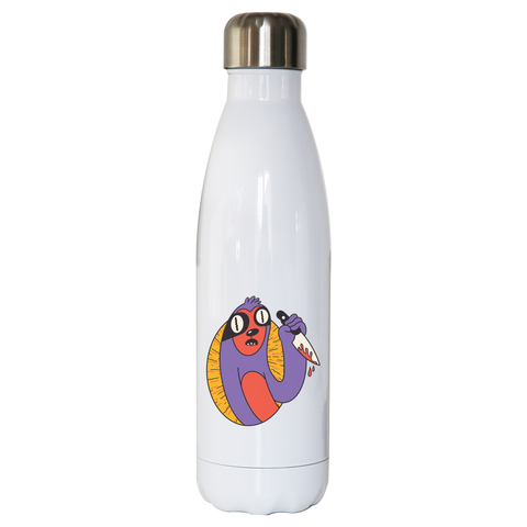Sloth with knife water bottle stainless steel reusable - Graphic Gear