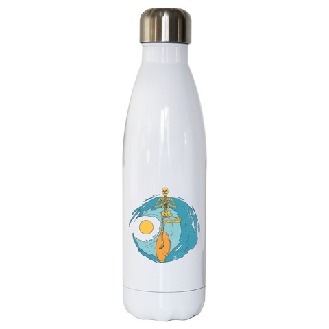 Surfer skeleton water bottle stainless steel reusable - Graphic Gear