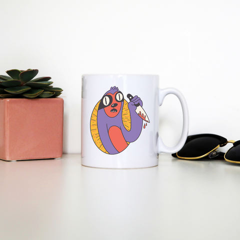 Sloth with knife mug coffee tea cup - Graphic Gear