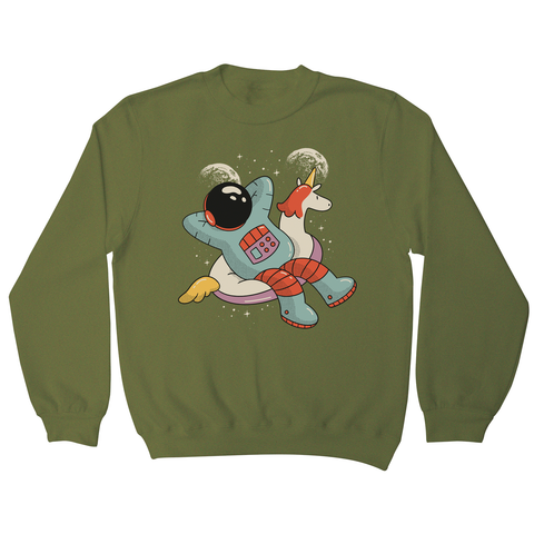 Chilling austronaut unicorn sweatshirt - Graphic Gear