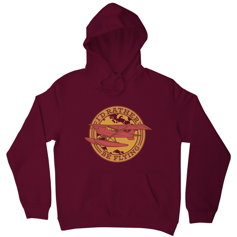 Airplane flying badge hoodie Burgundy