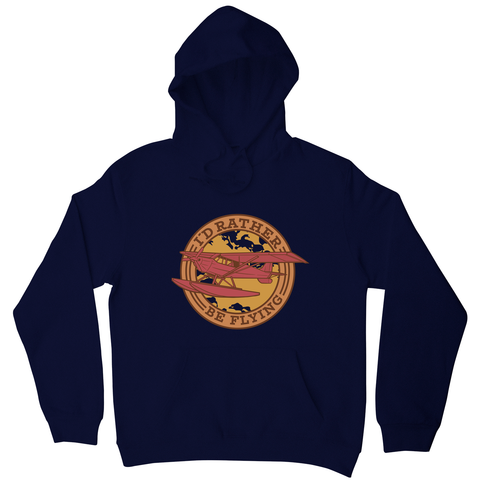 Airplane flying badge hoodie Navy