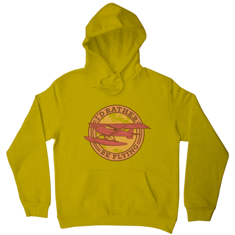 Airplane flying badge hoodie Yellow