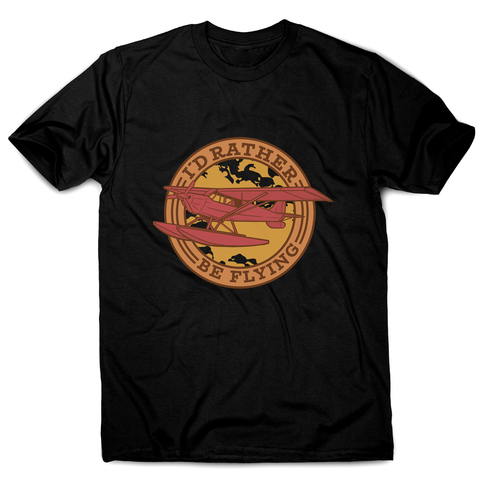 Airplane flying badge men's t-shirt Black