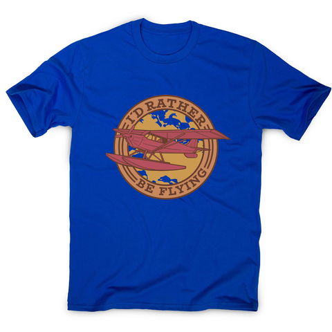 Airplane flying badge men's t-shirt Blue