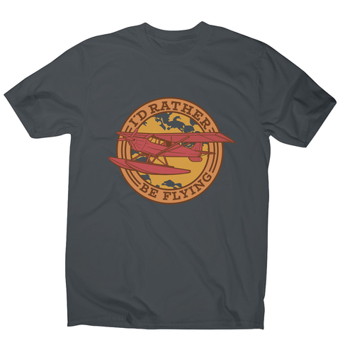Airplane flying badge men's t-shirt Charcoal
