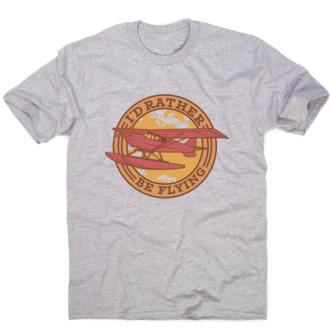 Airplane flying badge men's t-shirt Grey