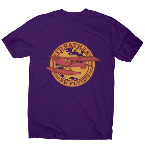 Airplane flying badge men's t-shirt Purple
