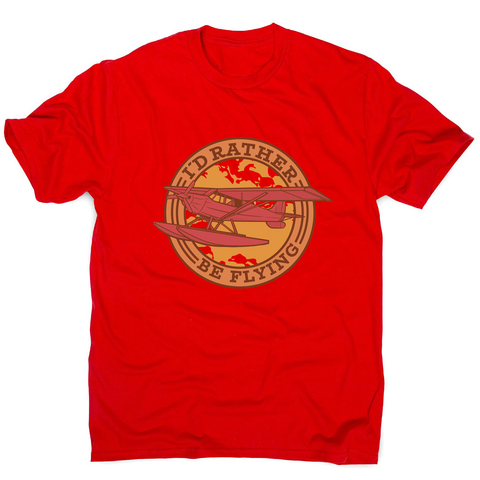 Airplane flying badge men's t-shirt Red