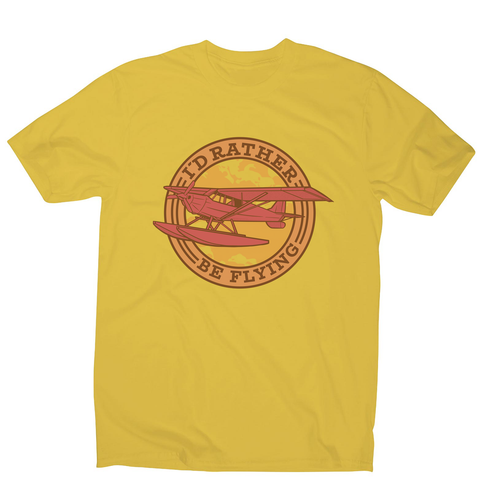 Airplane flying badge men's t-shirt Yellow