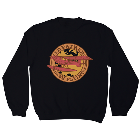Airplane flying badge sweatshirt Black