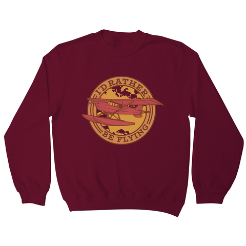 Airplane flying badge sweatshirt Burgundy